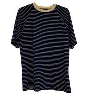 Vintage Mens XL Tee Grubb Stuff Crewneck Shirt Pullover Short Sleeve Blue Stripe